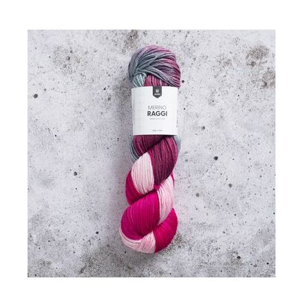 Merino Raggi 100g Cherry Red and Soft Rose