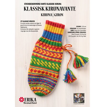 Stickbeskrivning vante Klassisk Kiruna