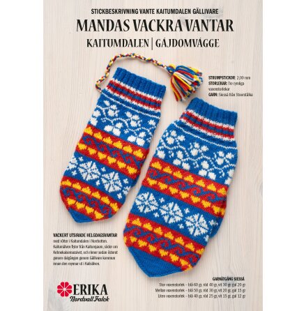Stickbeskrivning Mandas vackra vantar Gllivare
