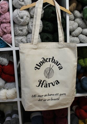 Tygkasse med trycket Ull- mer �n bara ett garn, det �r en livsstil