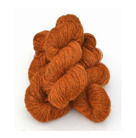 Orange p mrkgr Gotlands ull (100g)